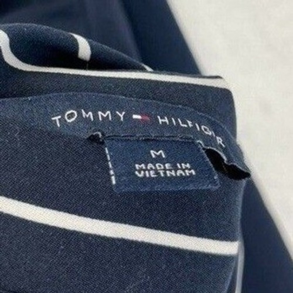 Tommy Hilfiger Reversible Bomber Jacket Women's M Navy White Stripe Full Zip - Picture 6 of 11